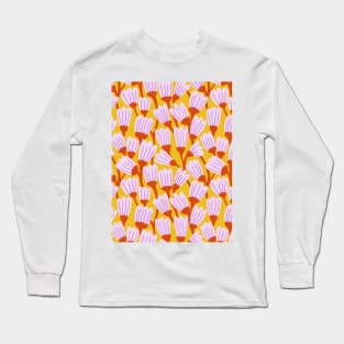 Happy blossom flower pattern in lavender and yellow Long Sleeve T-Shirt